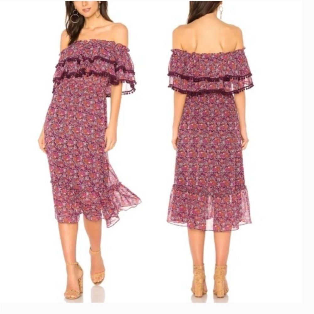 MISA Los Angeles Maribel Midi Floral Dress small